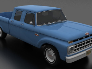 F-Series F-250 CrewCab Pickup 1965 Modelo 3D