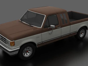 F-150 XLT Lariat Pickup SuperCab 1987 р 3D Модель