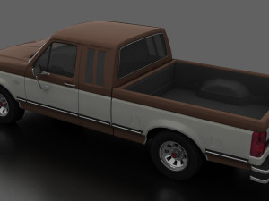 F-150 XLT Lariat Pickup SuperCab 1987 Modelo 3D