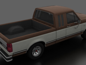 F-150 XLT Lariat Pickup SuperCab 1987 Modelo 3D