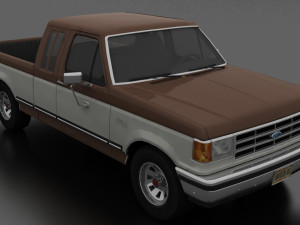F-150 XLT Lariat Pickup SuperCab 1987 Modelo 3D