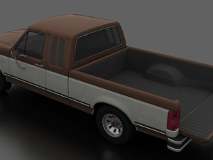 F-150 XLT Lariat Pickup SuperCab 1987 Modelo 3D