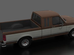 F-150 XLT Lariat Pickup SuperCab 1987 3D Model