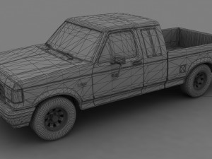 F-150 XLT Lariat Pickup SuperCab 1987 Modelo 3D