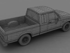 F-150 XLT Lariat Pickup SuperCab 1987 Modelo 3D