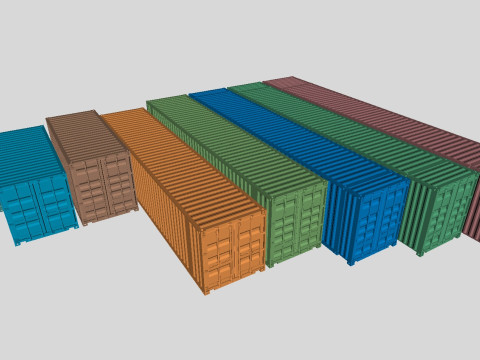 Printable Shipping Containers for H0 Scale Railroad Miniature 3D Baskı Modeli