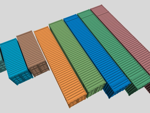 Printable Shipping Containers for H0 Scale Railroad Miniature 3D 프린트 모델