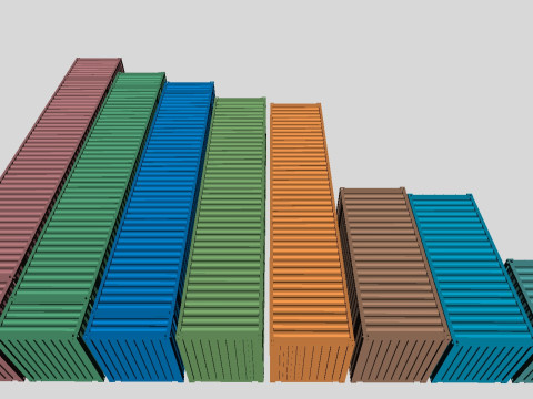 Printable Shipping Containers for H0 Scale Railroad Miniature 3D 프린트 모델