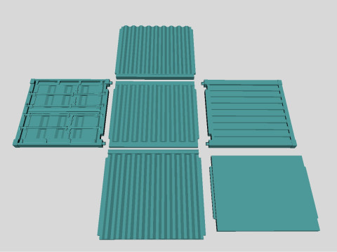 Printable Shipping Containers for H0 Scale Railroad Miniature 3D 프린트 모델