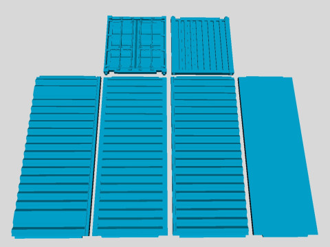 Printable Shipping Containers for H0 Scale Railroad Miniature 3D 프린트 모델