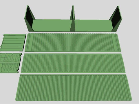 Printable Shipping Containers for H0 Scale Railroad Miniature 3D 프린트 모델