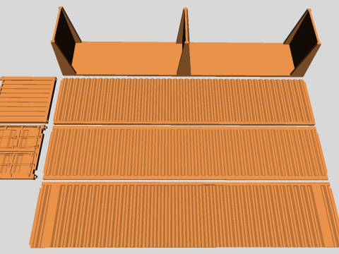 Printable Shipping Containers for H0 Scale Railroad Miniature 3D 프린트 모델