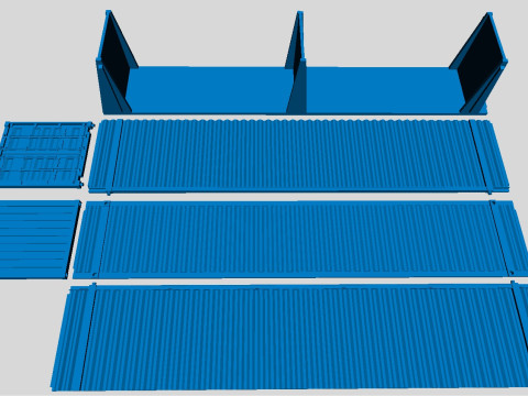 Printable Shipping Containers for H0 Scale Railroad Miniature 3D 프린트 모델