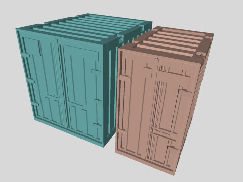 Printable Old type soviet USSR standard 3 and 5 ton cargo containers 3D Model
