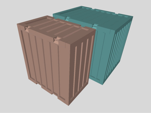 Printable Old type soviet USSR standard 3 and 5 ton cargo containers Model 3D