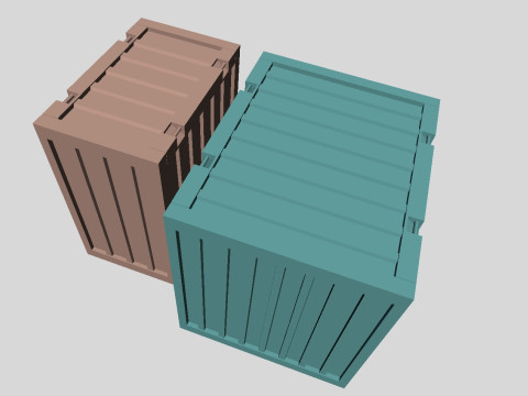 Printable Old type soviet USSR standard 3 and 5 ton cargo containers Model 3D