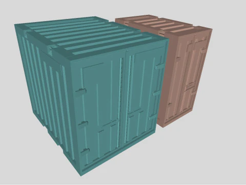 인쇄 가능한 구식 소련 소련 표준 3 및 5톤 화물 컨테이너 3D 모델