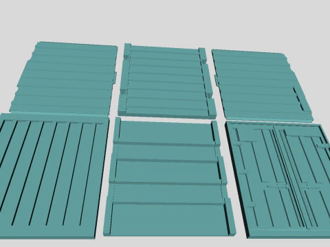 인쇄 가능한 구식 소련 소련 표준 3 및 5톤 화물 컨테이너 3D 모델