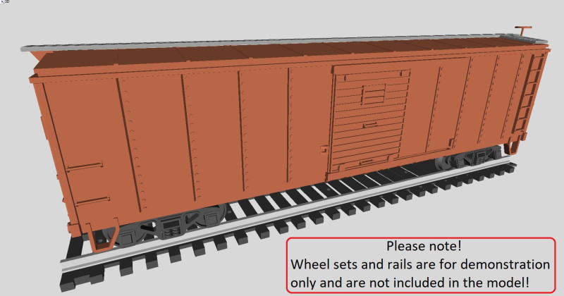 Printable Pennsylvania Railroad X29 Boxcar 1924 in H0 Scale Modelo 3D .c4d .max .obj .3ds .fbx .stl .blend
