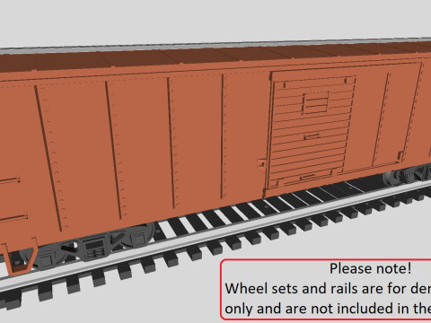 Printable Pennsylvania Railroad X29 Boxcar 1924 in H0 Scale 3D Model