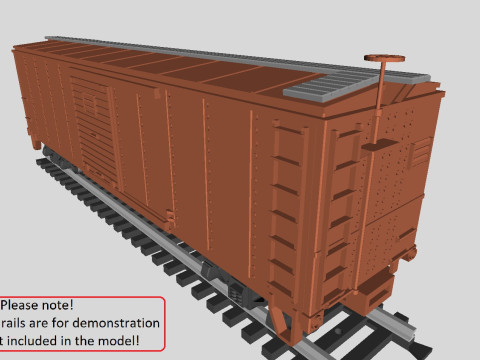 Printable Pennsylvania Railroad X29 Boxcar 1924 in H0 Scale Modelo 3D