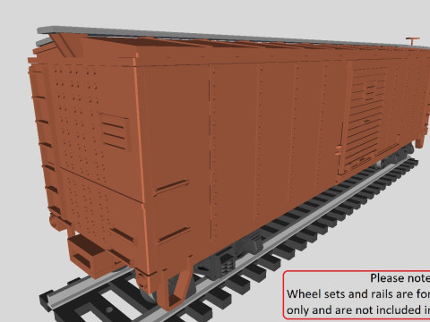 Printable Pennsylvania Railroad X29 Boxcar 1924 in H0 Scale Modelo 3D