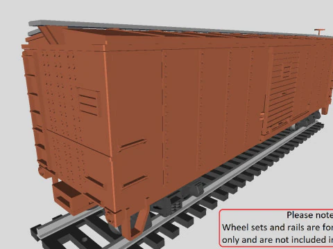Printable Pennsylvania Railroad X29 Boxcar 1924 in H0 Scale 3D Model