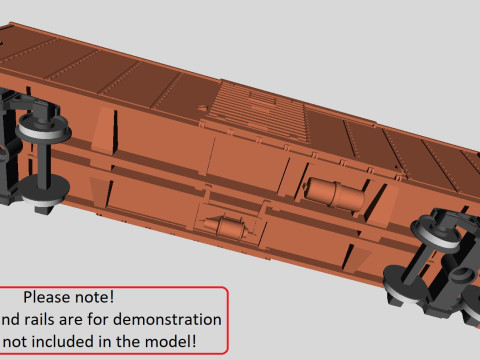 Printable Pennsylvania Railroad X29 Boxcar 1924 in H0 Scale Modelo 3D