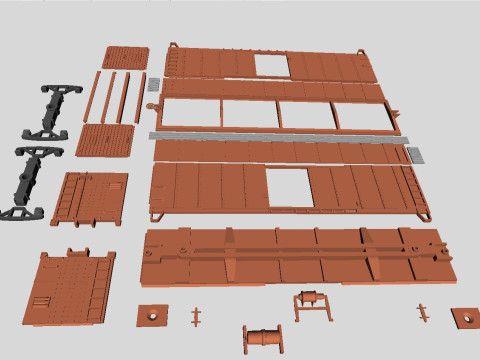 Printable Pennsylvania Railroad X29 Boxcar 1924 in H0 Scale Modelo 3D
