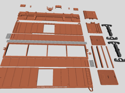 Printable Pennsylvania Railroad X29 Boxcar 1924 in H0 Scale Modelo 3D