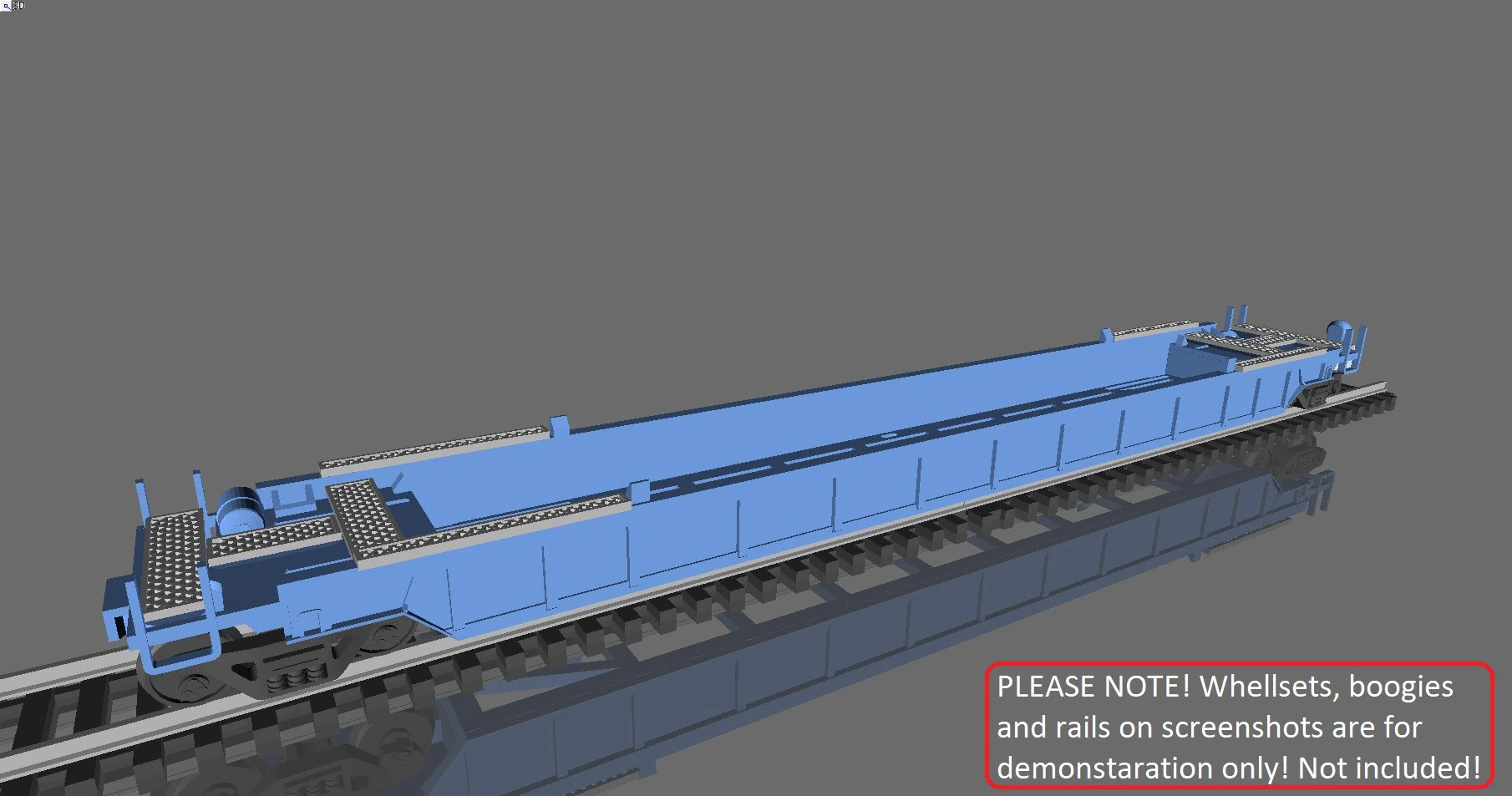 Vag&oacute;n de pozo contenedor de doble pila imprimible de 53 pies en escala H0 Modelo 3D .c4d .max .obj .3ds .fbx .stl .blend 
