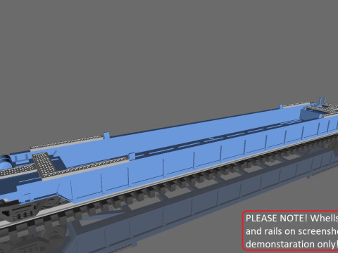 Printable Double Stack 53 ft Container Well Car in H0 Scale 3D Model