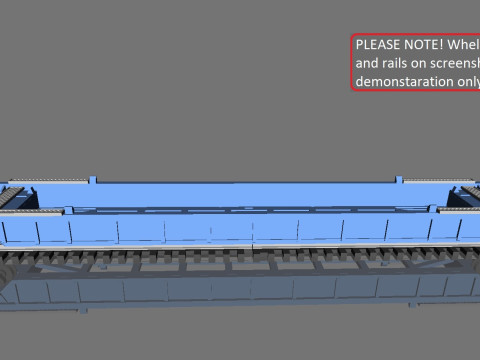 Printable Double Stack 53 ft Container Well Car in H0 Scale 3D Модель