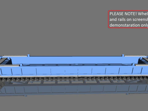 Vag&oacute;n de pozo contenedor de doble pila imprimible de 53 pies en escala H0 Modelo 3D