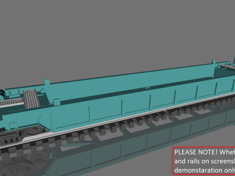 Printable Double Stack 40 ft Container Well Car in H0 Scale 3D Model