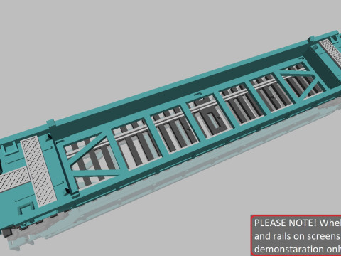 Printable Double Stack 40 ft Container Well Car in H0 Scale Modelo 3D
