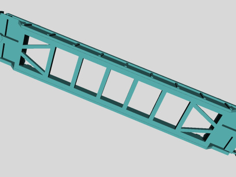 Printable Double Stack 40 ft Container Well Car in H0 Scale Modelo 3D