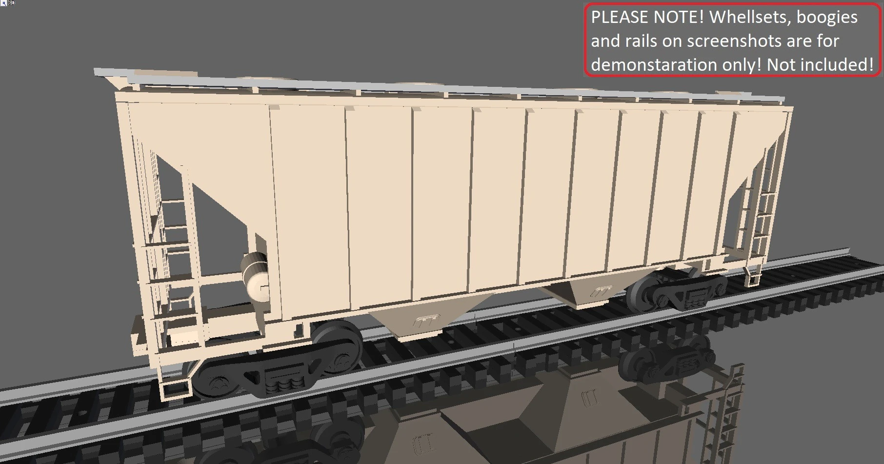 Trinity Rail TRN 2-bay 37 ft Covered Hopper printable model in H0 Scale 3D Model .c4d .max .obj .3ds .fbx .stl .blend 