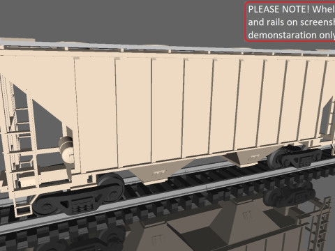 Trinity Rail TRN 2-bay 37 ft Covered Hopper printable model in H0 Scale 3D Model
