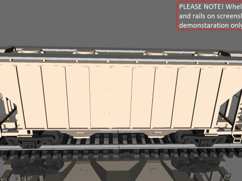 Trinity Rail TRN 2-bay 37 ft Covered Hopper printable model in H0 Scale 3D Model