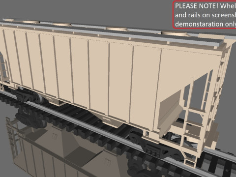 Trinity Rail TRN 2-bay 37 ft Covered Hopper printable model in H0 Scale 3D मॉडल