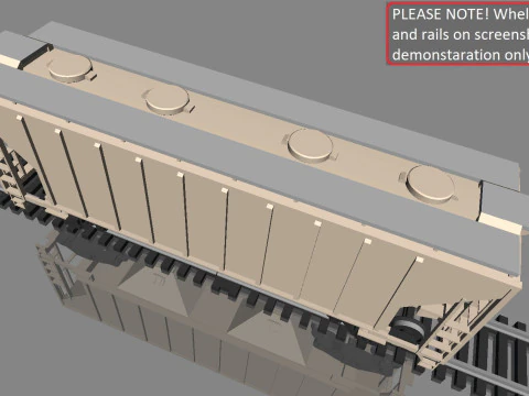 Trinity Rail TRN 2-bay 37 ft Covered Hopper printable model in H0 Scale 3D Model