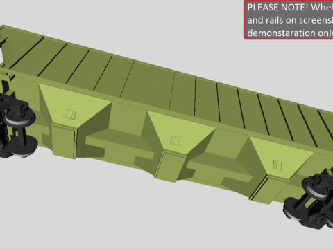 3-bay Covered Hopper printable model in H0 Scale 3D 모델