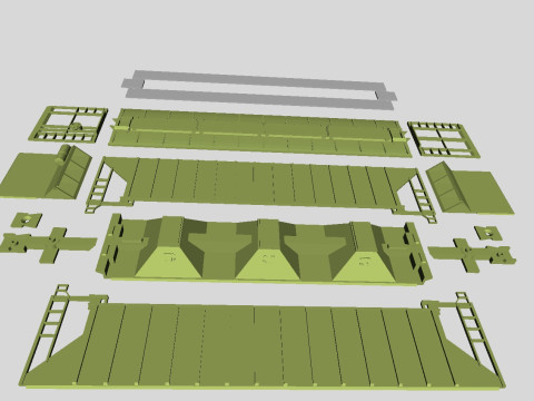 3-bay Covered Hopper printable model in H0 Scale 3D 모델