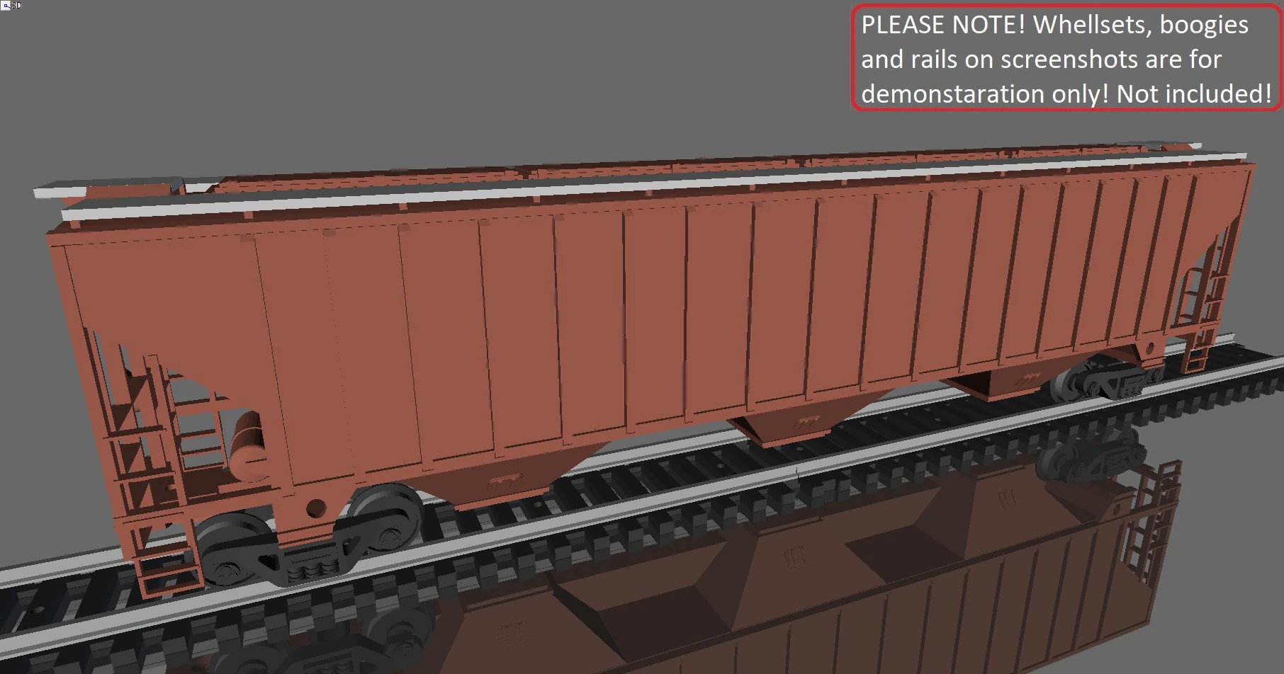 Rinity Rail 3-bay 57 ft Covered Hopper printable in H0 Scale 3D Model .c4d .max .obj .3ds .fbx .stl .blend 