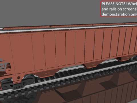 Rinity Rail 3-bay 57 ft Covered Hopper printable in H0 Scale 3D Model