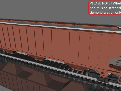 Rinity Rail 3-bay 57 ft Covered Hopper printable in H0 Scale 3D Model