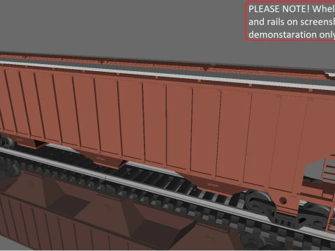 Rinity Rail 3-bay 57 ft Covered Hopper printable in H0 Scale 3D Model