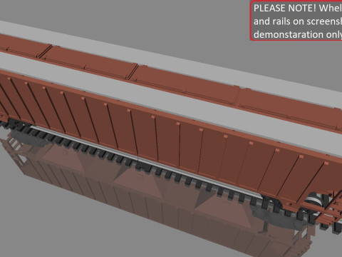 Rinity Rail 3-bay 57 ft Covered Hopper printable in H0 Scale 3D Model