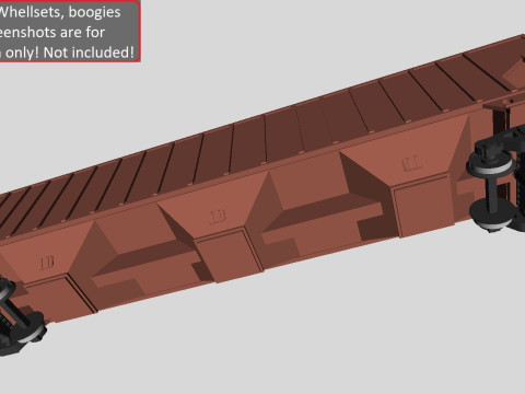 Rinity Rail 3-bay 57 ft Covered Hopper printable in H0 Scale 3D Model